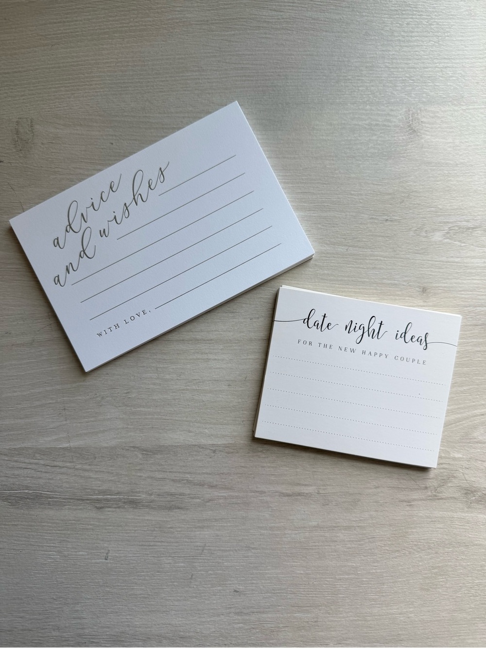 Wedding Guestbook Alternative - Date Night Ideas & Advice and Wishes Cards